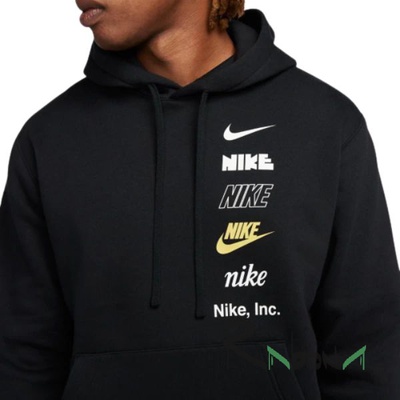Толстовка чоловіча Nike Club+ Multi Logo Hoodie 010